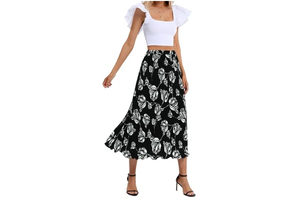 H&M Floral Midi Skirt