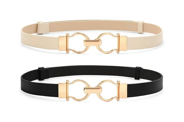 VONMELLI 2 Pack Women's Leather Belts